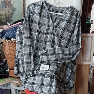 Black and White Plaid Shirt